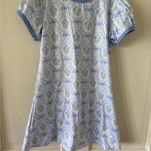 Hydrangea Patterned Play Dress with Blue Accents